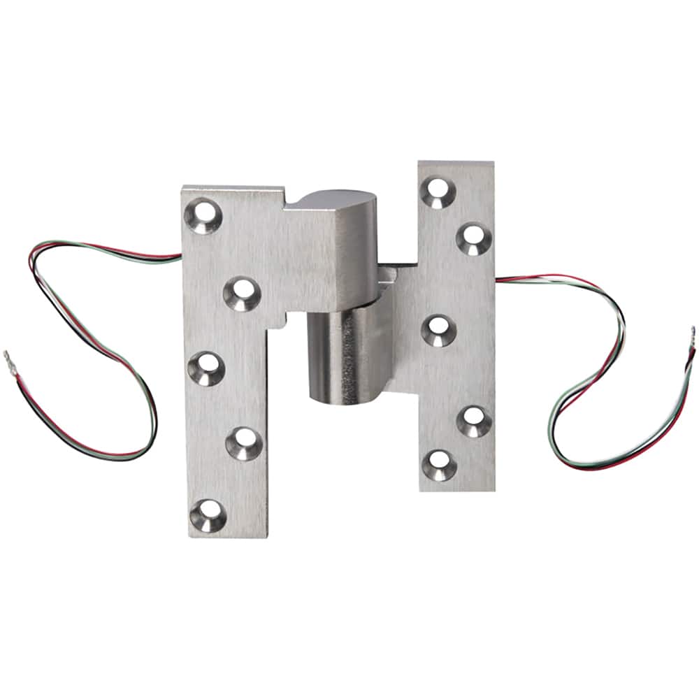 Rixson - Pivot Hinges; Finish/Coating: Satin Chrome ; Material: Brass ; Type: Intermediate Low Voltage Transfer Pivot ; Hand: Right Hand ; Leaf Height: 5 (Inch); Length (Inch): 4-1/4 - Exact Tool & Supply