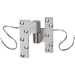 Rixson - Pivot Hinges; Finish/Coating: Satin Chrome ; Material: Brass ; Type: Intermediate Low Voltage Transfer Pivot ; Hand: Right Hand ; Leaf Height: 5 (Inch); Length (Inch): 4-1/4 - Exact Tool & Supply
