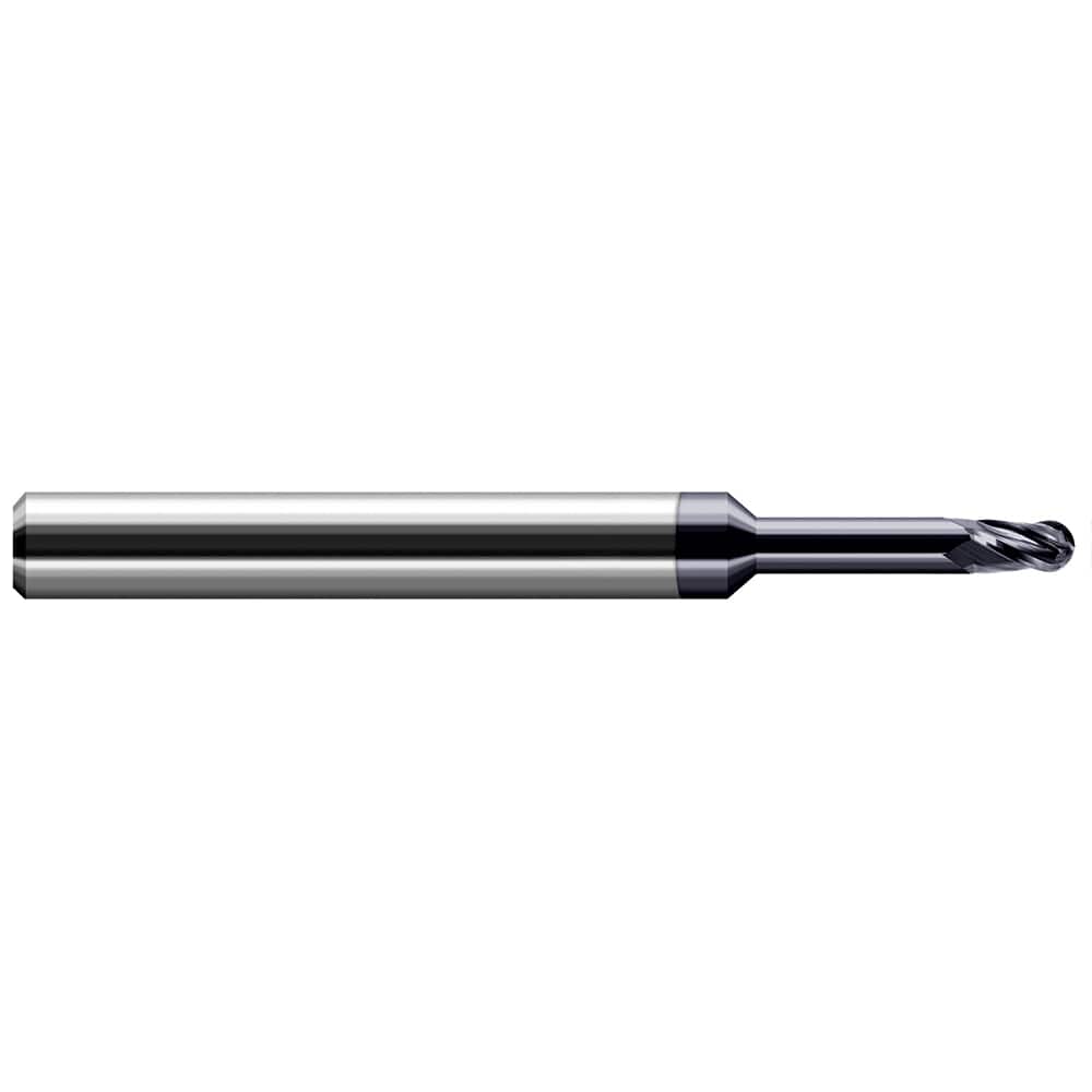 Harvey Tool - 3/32", 0.139" LOC, 1/8" Shank Diam, 4 Flute Solid Carbide Ball End Mill - Exact Tool & Supply