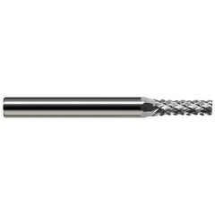 Harvey Tool - 1/8" Diam, 3/8" LOC, 1/8" Shank Diam, 8-Flute Burr-End Diamond-Pattern Router Bit - Exact Tool & Supply