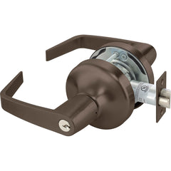 Yale - Lever Locksets; Door Thickness: 1-3/4 (Inch); Door Thickness: 1-3/4 ; Back Set: 2-3/4 (Inch); For Use With: Entrance or Office Doors ; Finish/Coating: Oxidized Satin Dark Bronze (10B) ; Cylinder Type: 6 Pin Schlage C Keway, Keyed - Exact Tool & Supply