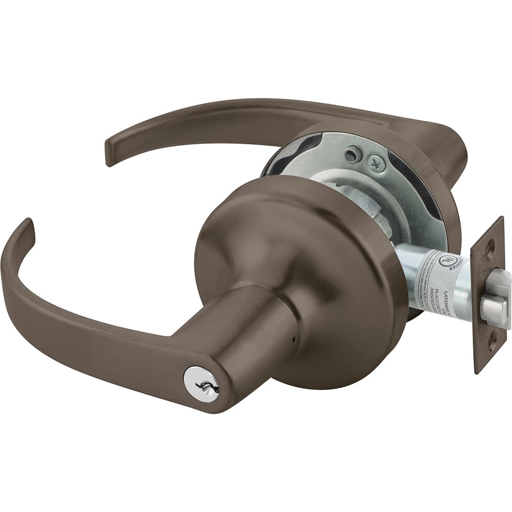Yale - Lever Locksets; Door Thickness: 1-3/4 (Inch); Door Thickness: 1-3/4 ; Back Set: 2-3/4 (Inch); For Use With: Classroom or Utility Room Doors ; Finish/Coating: Oxidized Satin Dark Bronze (10B) ; Cylinder Type: 6 Pin Para Keyway - Exact Tool & Supply