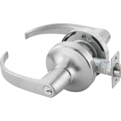 Yale - Lever Locksets; Door Thickness: 1-3/4 (Inch); Door Thickness: 1-3/4 ; Back Set: 2-3/4 (Inch); For Use With: Storeroom; Utility; Exit Doors ; Finish/Coating: Satin Chrome ; Cylinder Type: 6 Pin Schlage C Keway, Keyed - Exact Tool & Supply