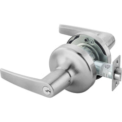 Yale - Lever Locksets; Door Thickness: 1-3/4 (Inch); Door Thickness: 1-3/4 ; Back Set: 2-3/4 (Inch); For Use With: Storeroom; Utility; Exit Doors ; Finish/Coating: Satin Chrome ; Cylinder Type: 6 Pin Schlage C Keway, Keyed - Exact Tool & Supply