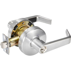 Yale - Lever Locksets; Door Thickness: 1-3/4 (Inch); Door Thickness: 1-3/4 ; Back Set: 2-3/4 (Inch); For Use With: Storeroom; Utility; Exit Doors ; Finish/Coating: Satin Chrome ; Cylinder Type: 6 Pin Schlage C Keway, Keyed - Exact Tool & Supply