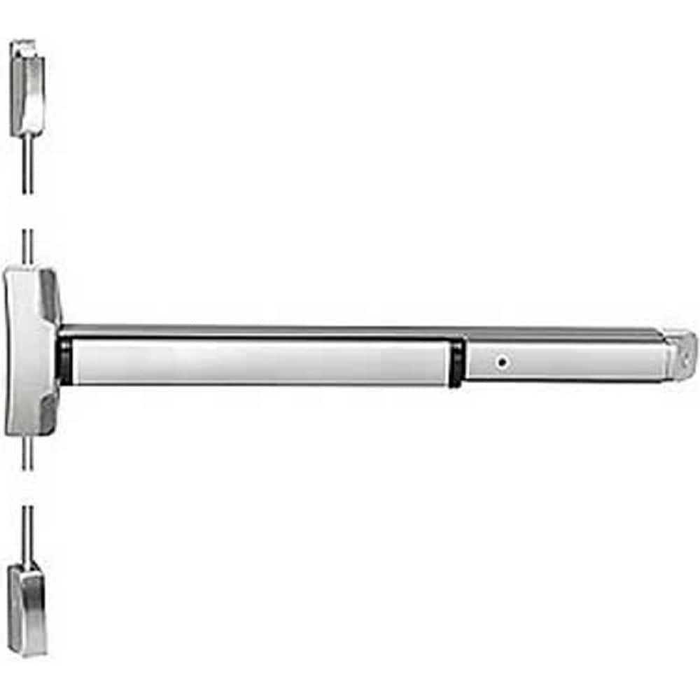 Yale - Vertical Bars; Type: Surface Vertical Rod Exit Device ; Rating: Fire Rated ; Hand: RHR ; Finish/Coating: Satin Stainless Steel ; Minimum Door Width: 30 (Inch); Maximum Door Width: 36.000 (Inch) - Exact Tool & Supply