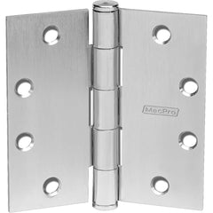 Yale - Commercial Hinges; Length (Inch): 4-1/2 ; Thickness (Decimal Inch): 0.1340 ; Number of Knuckles: 5.000 ; Stanley Finish Code: US26D ; Finish/Coating: US26D ; Box Quantity: 3 - Exact Tool & Supply