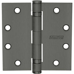 Yale - Commercial Hinges; Length (Inch): 4-1/2 ; Thickness (Decimal Inch): 0.1340 ; Number of Knuckles: 5.000 ; Stanley Finish Code: USP ; Finish/Coating: USP ; Box Quantity: 3 - Exact Tool & Supply