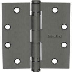 Yale - Commercial Hinges; Length (Inch): 4-1/2 ; Thickness (Decimal Inch): 0.1340 ; Minimum Thickness: 3.4036 (mm); Number of Knuckles: 5.000 ; Stanley Finish Code: USP ; Finish/Coating: USP - Exact Tool & Supply
