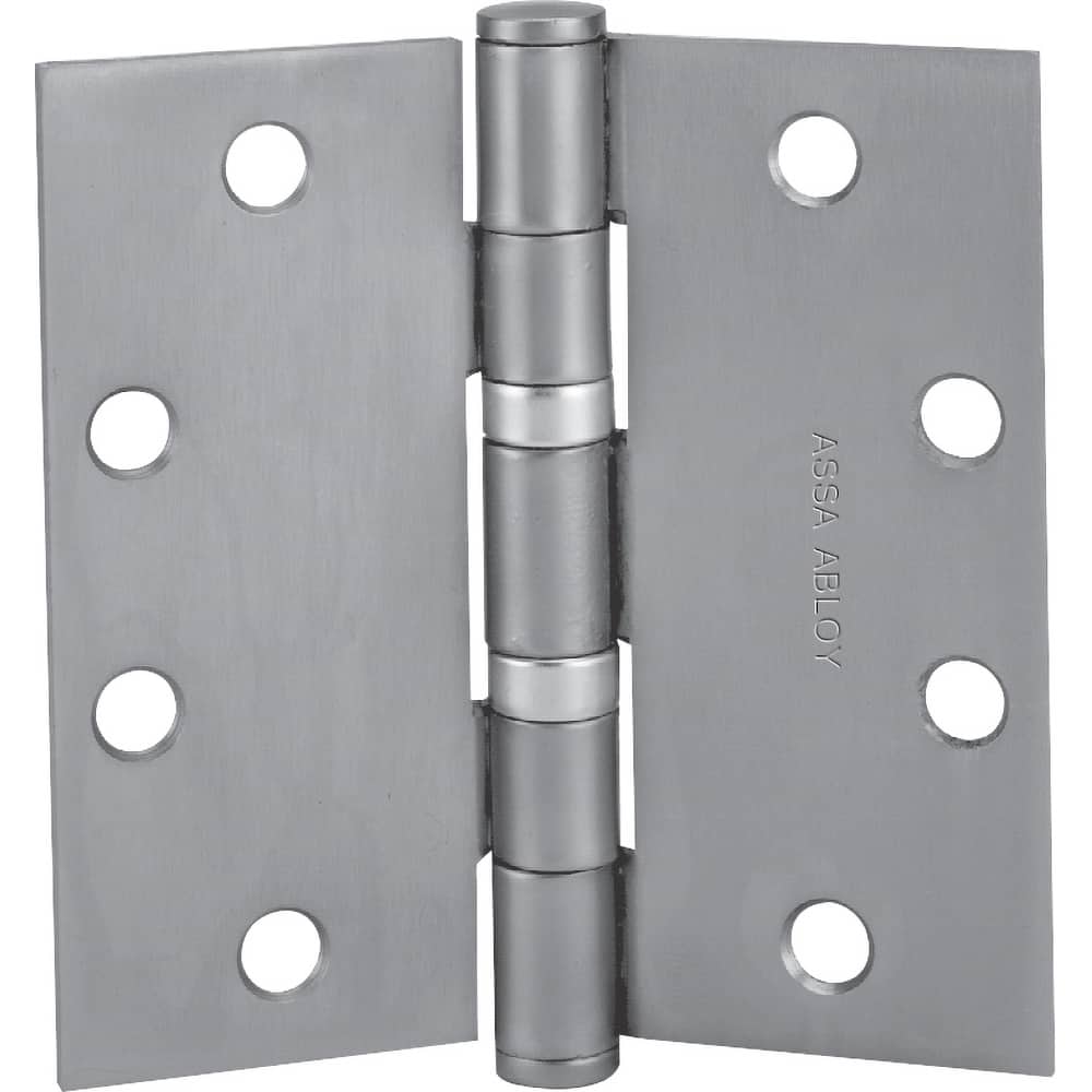 Yale - Commercial Hinges; Length (Inch): 4-1/2 ; Thickness (Decimal Inch): 0.1340 ; Number of Knuckles: 5.000 ; Stanley Finish Code: US32D ; Finish/Coating: US32D ; Box Quantity: 3 - Exact Tool & Supply