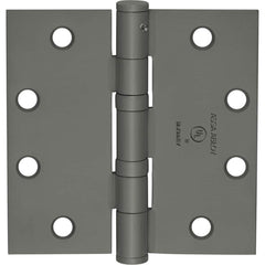 Yale - Commercial Hinges; Length (Inch): 4-1/2 ; Thickness (Decimal Inch): 0.1340 ; Number of Knuckles: 5.000 ; Stanley Finish Code: USP ; Finish/Coating: USP ; Box Quantity: 3 - Exact Tool & Supply