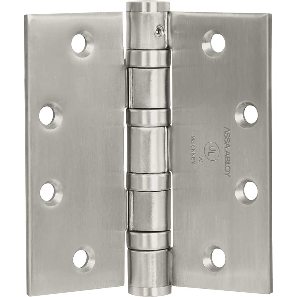 Yale - Commercial Hinges; Length (Inch): 4-1/2 ; Thickness (Decimal Inch): 0.1800 ; Number of Knuckles: 5.000 ; Stanley Finish Code: USP ; Finish/Coating: USP ; Box Quantity: 3 - Exact Tool & Supply