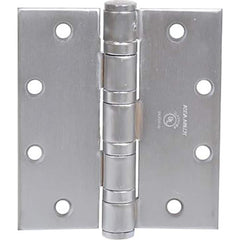 Yale - Commercial Hinges; Length (Inch): 4-1/2 ; Thickness (Decimal Inch): 0.1800 ; Number of Knuckles: 5.000 ; Stanley Finish Code: US26D ; Finish/Coating: US26D ; Box Quantity: 3 - Exact Tool & Supply