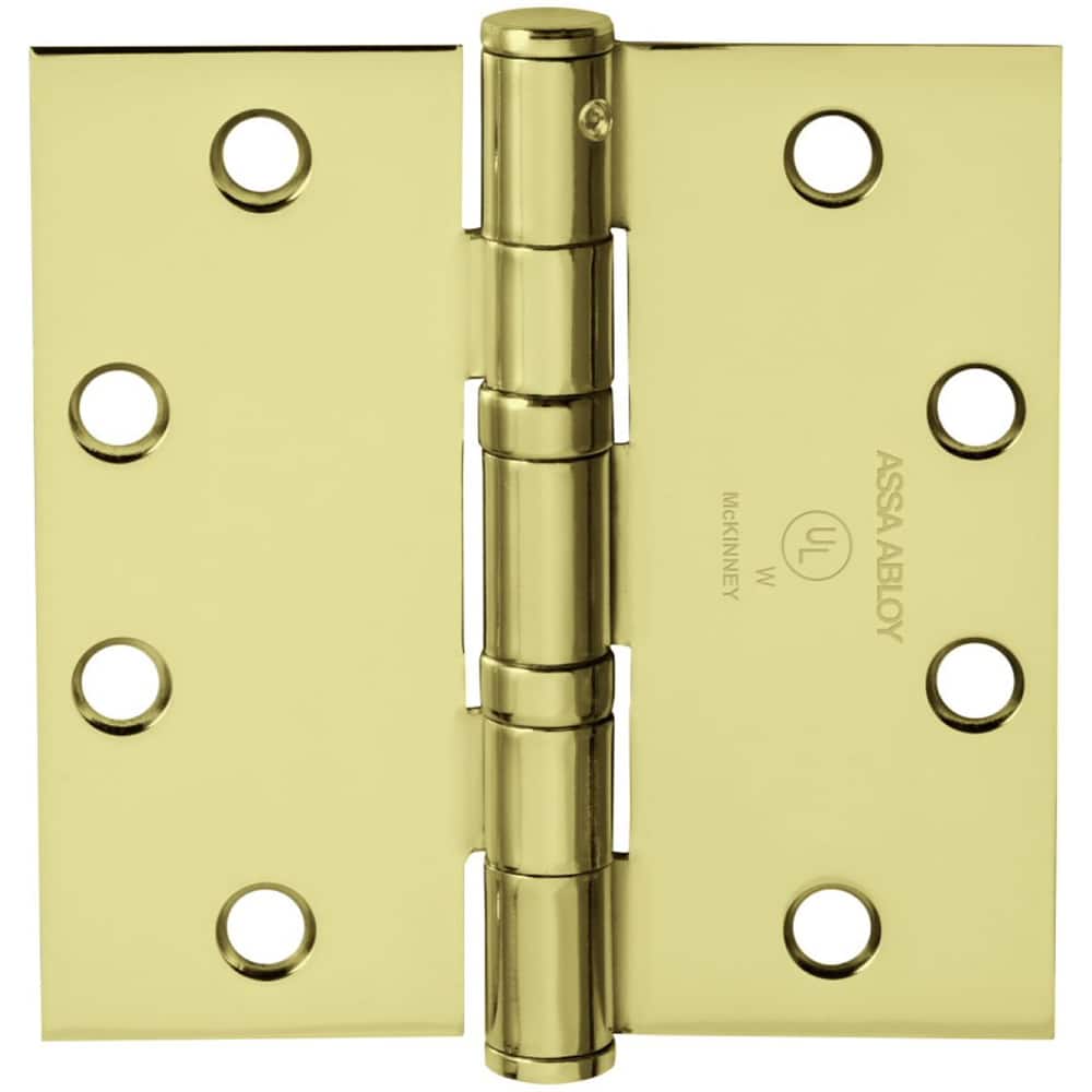 Yale - Commercial Hinges; Length (Inch): 4-1/2 ; Thickness (Decimal Inch): 0.1340 ; Number of Knuckles: 5.000 ; Stanley Finish Code: US3 ; Finish/Coating: US3 ; Box Quantity: 3 - Exact Tool & Supply