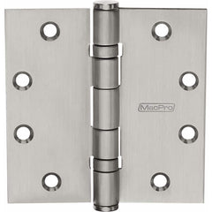 Yale - Commercial Hinges; Length (Inch): 4-1/2 ; Thickness (Decimal Inch): 0.1340 ; Number of Knuckles: 5.000 ; Stanley Finish Code: US32D ; Finish/Coating: US32D ; Box Quantity: 3 - Exact Tool & Supply