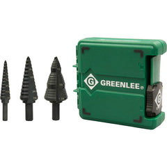Greenlee - Drill Bit Sets; System of Measurement: Inch ; Drill Bit Material: Steel ; Drill Bit Set Type: Step Drill Bits ; Minimum Drill Bit Size (Decimal Inch): 0.5000 ; Minimum Drill Bit Size (Inch): 1/2 ; Maximum Drill Bit Size (Decimal Inch): 1.1250 - Exact Tool & Supply
