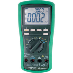 Greenlee - Multimeters; Multimeter Type: Digital ; Measures: Current; Resistance; Voltage; Capacitance; Frequency; Temperature; Continuity; Diode Test; Conductance ; CAT Rating: CAT IV ; Maximum AC Voltage: 1000 ; Maximum DC Voltage: 1000 ; Maximum AC Cu - Exact Tool & Supply