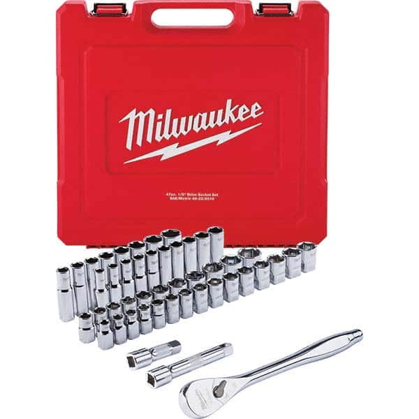 Milwaukee Tool - Socket Sets Measurement Type: Inch/Metric Drive Size: 1/2 - Exact Tool & Supply