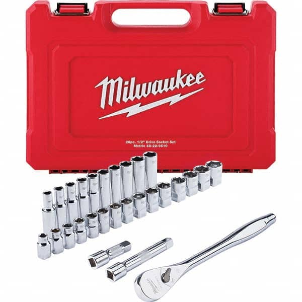 Milwaukee Tool - Socket Sets Measurement Type: Metric Drive Size: 1/2 - Exact Tool & Supply