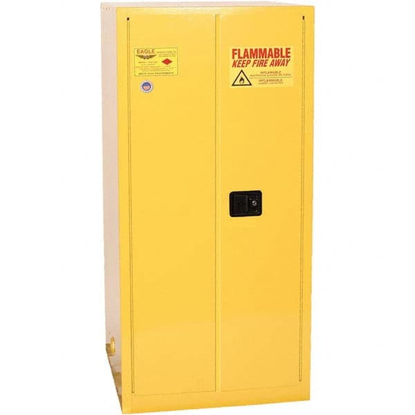 Eagle - Safety Cabinets Hazardous Chemical Type: Flammable and Combustible Liquids Color: Yellow - Exact Tool & Supply