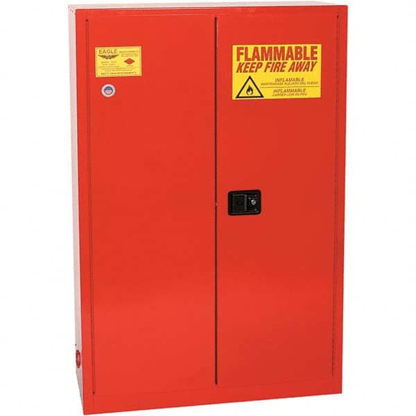 Eagle - Safety Cabinets Hazardous Chemical Type: Flammable and Combustible Liquids Color: Red - Exact Tool & Supply
