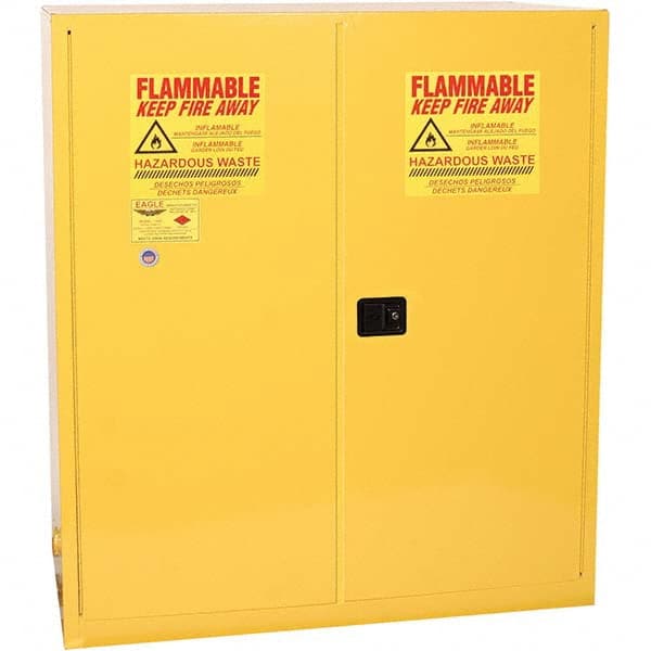 Eagle - Safety Cabinets Hazardous Chemical Type: Corrosive Chemicals Color: Yellow - Exact Tool & Supply