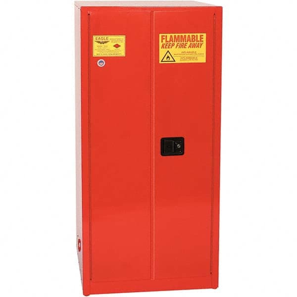 Eagle - Safety Cabinets Hazardous Chemical Type: Flammable and Combustible Liquids Color: Red - Exact Tool & Supply