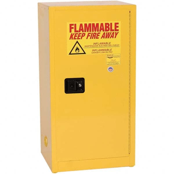 Eagle - Safety Cabinets Hazardous Chemical Type: Flammable and Combustible Liquids Color: Yellow - Exact Tool & Supply