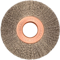 2″ Diameter-1/2″ Arbor Hole - Copper Center Stainless Straight Wheel - Exact Tool & Supply