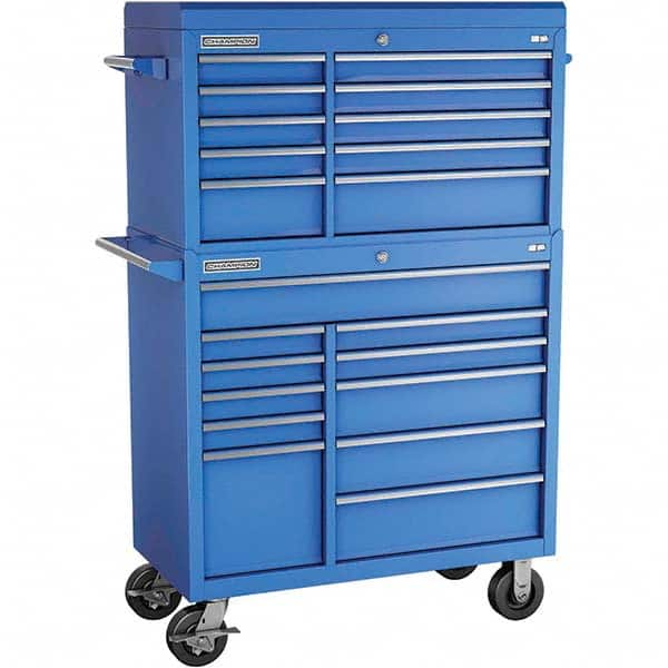 Champion Tool Storage - Tool Storage Combos & Systems Type: Top Chest/Roller Cabinet Combo with Maintenance Cart Drawers Range: 16 Drawers or More - Exact Tool & Supply