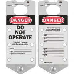 Brady - 1 5-Piece Single Jaw 1.429" Jaw Diam 6 Padlock Aluminum Lockout Hasp - Exact Tool & Supply