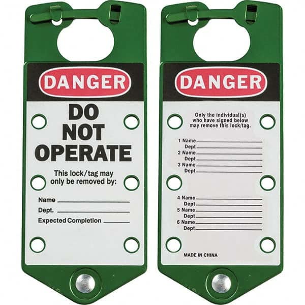 Brady - 1 5-Piece Single Jaw 1.429" Jaw Diam 6 Padlock Aluminum Lockout Hasp - Exact Tool & Supply