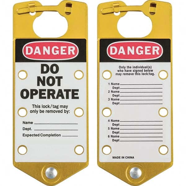 Brady - 1 5-Piece Single Jaw 1.429" Jaw Diam 6 Padlock Aluminum Lockout Hasp - Exact Tool & Supply