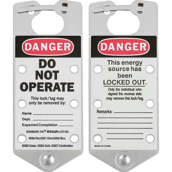 Brady - 1 5-Piece Single Jaw 1.429" Jaw Diam 6 Padlock Aluminum Lockout Hasp - Exact Tool & Supply
