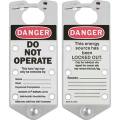 Brady - 1 5-Piece Single Jaw 1.429" Jaw Diam 6 Padlock Aluminum Lockout Hasp - Exact Tool & Supply