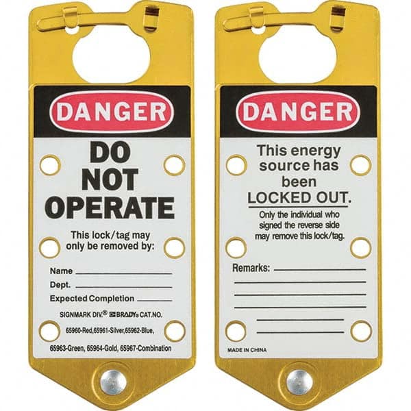 Brady - 1 5-Piece Single Jaw 1.429" Jaw Diam 6 Padlock Aluminum Lockout Hasp - Exact Tool & Supply