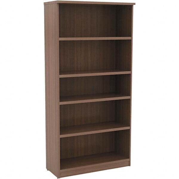 ALERA - Bookcases Height (Inch): 65 Color: Walnut - Exact Tool & Supply