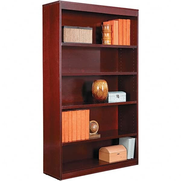 ALERA - Bookcases Height (Inch): 60 Color: Mahogany - Exact Tool & Supply