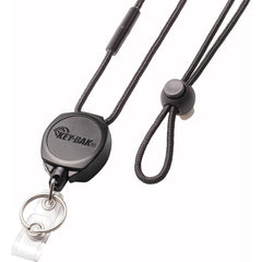 Key-Bak - Key Control; Type: Retractable Key Chain & ID Holder ; Number of Keys: 5 ; Color: Black ; Width (Inch): 3/4 - Exact Tool & Supply