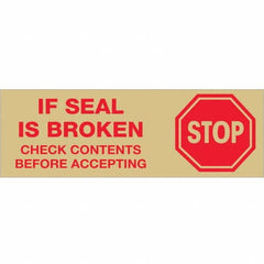 Tape Logic - Shipping & DOT Labels Message Type: Shipping Label Legend: Stop If Seal is Broken - Exact Tool & Supply