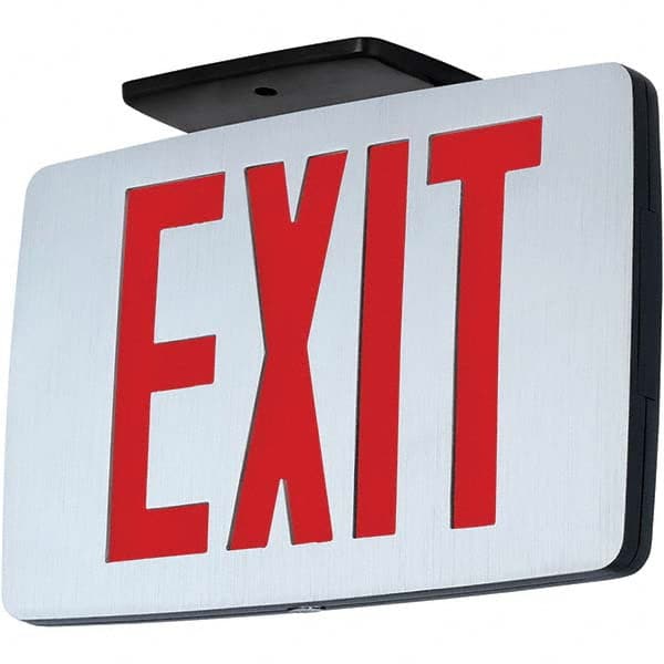 Hubbell Lighting - Illuminated Exit Signs Number of Faces: 1 Letter Color: Red - Exact Tool & Supply