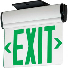 Hubbell Lighting - Illuminated Exit Signs Number of Faces: 2 Letter Color: Green - Exact Tool & Supply