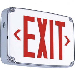 Hubbell Lighting - Illuminated Exit Signs Number of Faces: 1 Letter Color: Red - Exact Tool & Supply