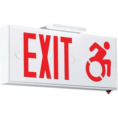 Hubbell Lighting - Illuminated Exit Signs Number of Faces: 1 Letter Color: Red - Exact Tool & Supply