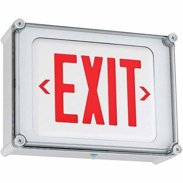 Hubbell Lighting - Illuminated Exit Signs Number of Faces: 1 Letter Color: Red - Exact Tool & Supply