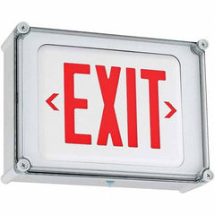 Hubbell Lighting - Illuminated Exit Signs Number of Faces: 1 Letter Color: Red - Exact Tool & Supply