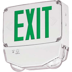 Hubbell Lighting - Illuminated Exit Signs Number of Faces: 1 Letter Color: Green - Exact Tool & Supply