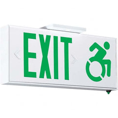 Hubbell Lighting - Illuminated Exit Signs Number of Faces: 1 Letter Color: Green - Exact Tool & Supply