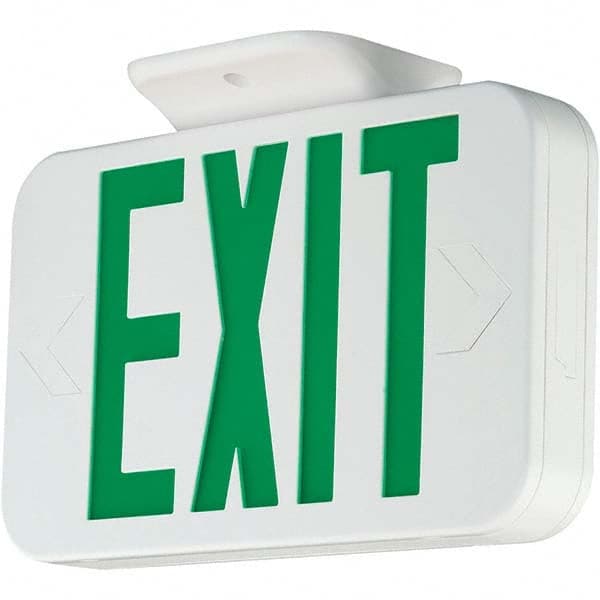 Hubbell Lighting - Illuminated Exit Signs Number of Faces: 1 Letter Color: Green - Exact Tool & Supply