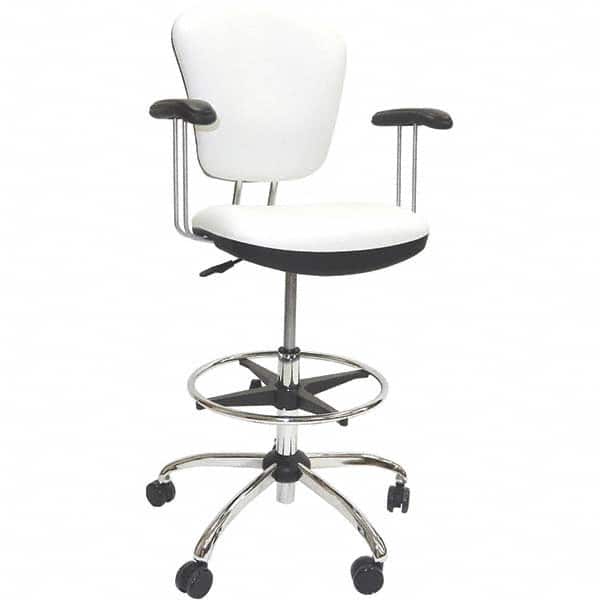 LISTA - 21 to 28" High Adjustable Height Swivel Stool - Exact Tool & Supply